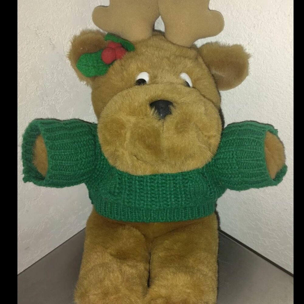 Max The Reindeer Plush Mervyn's Exclusive Christmas Stuffed Animal 1986 Vintage.